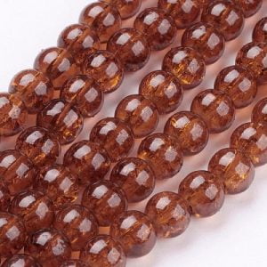 Crackled Glass Bead - Brown - Riverside Beads