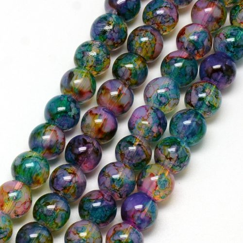 Marbled Glass Beads - Multi - Beads - Riverside Beads