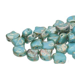 Ginko Beads Blue Turquoise Rembrandt - 7.5mm - 10g - Riverside Beads
