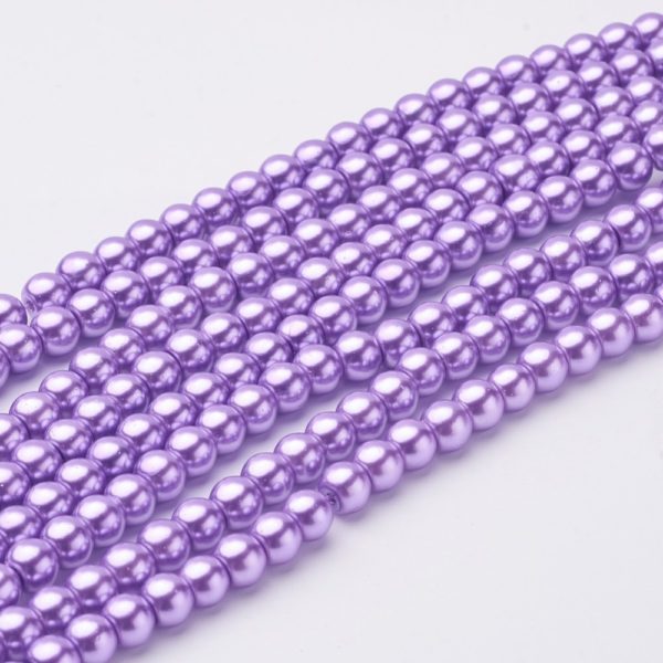 Glass Pearls - Amethyst - 3mm, 4mm, 6mm, 8mm - Riverside Beads