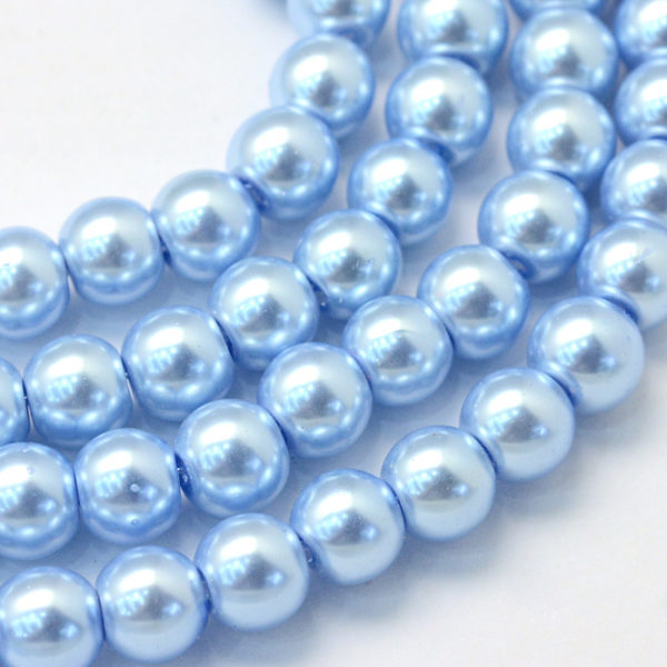 Glass Pearls - Baby Blue - 3mm, 4mm, 6mm, 8mm - Riverside Beads