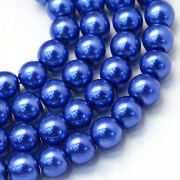 Glass Pearls - Blue - 3mm, 4mm, 6mm, 8mm - Riverside Beads