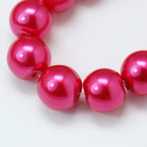 Glass Pearls - Fuchsia - 4mm, 6mm, 8mm - Riverside Beads