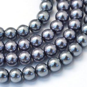 Glass Pearls - Grey - 3mm, 4mm, 6mm, 8mm - Riverside Beads