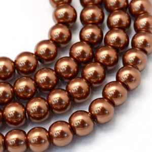 Glass Pearls - Light Brown - 3mm, 4mm, 6mm, 8mm - Riverside Beads
