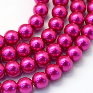 Glass Pearls - Magenta - 3mm, 4mm, 6mm, 8mm - Riverside Beads