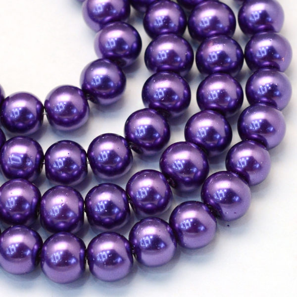 Glass Pearls - Purple - 3mm, 4mm, 6mm, 8mm - Riverside Beads