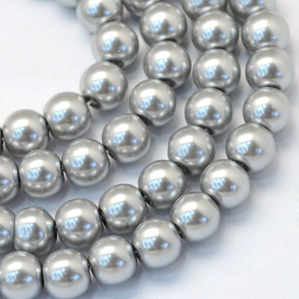 Glass Pearls - Silver - 3mm, 4mm, 6mm, 8mm - Riverside Beads