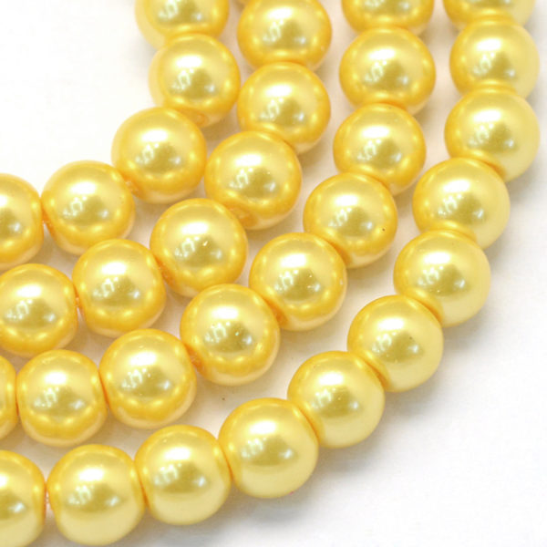 Glass Pearls - Yellow - 3mm, 4mm, 6mm, 8mm - Riverside Beads