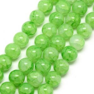 Marbled Glass Bead - Bright Green - Riverside Beads