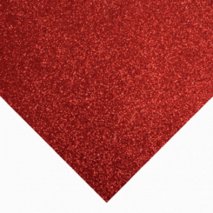 Glitter Felt Sheet - Red - Riverside Beads