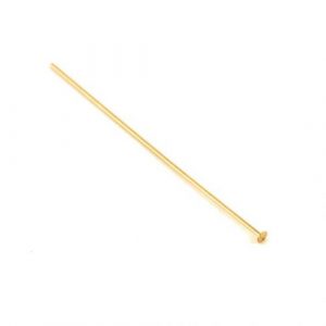 50mm Flat End Headpin - Gold Plated - Riverside Beads
