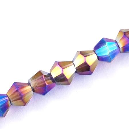 Crystal Bicone Bead Purple AB - 4mm - Beads - Riverside Beads