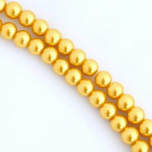 Glass Pearls - Gold - 3mm, 4mm, 6mm, 8mm - Riverside Beads