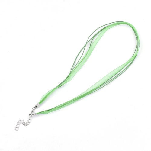 Ribbon Cord Necklace Green - Riverside Beads