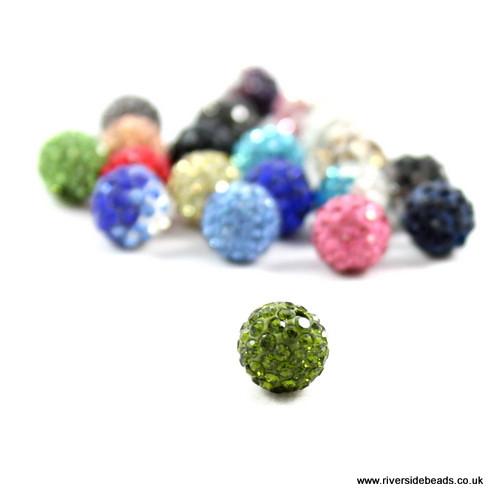 Green Crystal Clay Beads - Riverside Beads