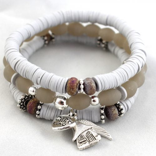 Boho Bracelet Collection - Grey-riverside beads