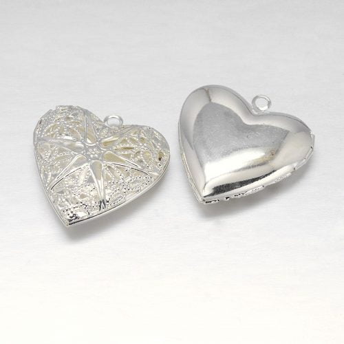 Filigree Star Heart Charm - Silver Plated - Riverside Beads