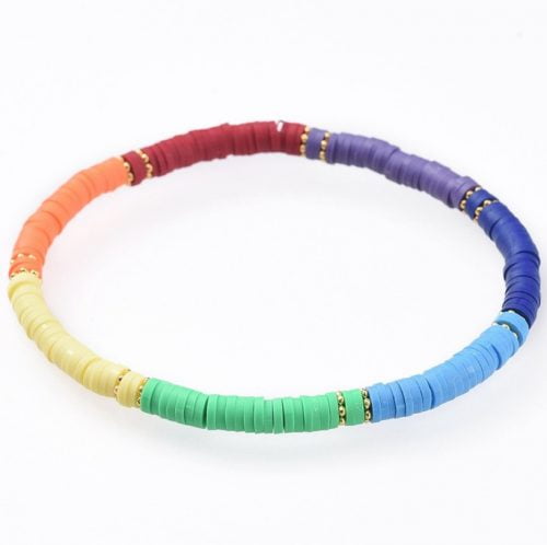 Heishi Rainbow Stretch Bracelet - Riverside Beads