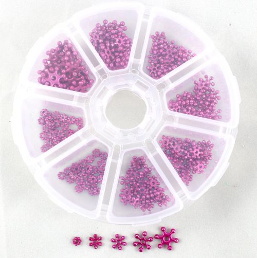 Hot Pink Sparkle Spacers - Riverside Beads