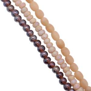 3 Strands of Glass Beads - Sandy Beach - Riverside Beads