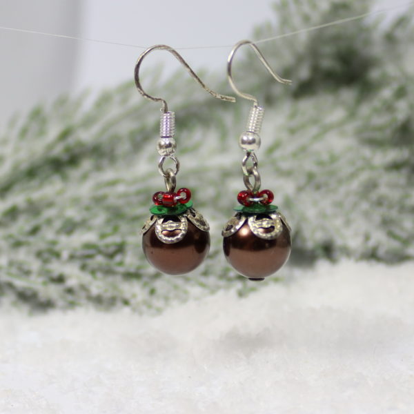 Christmas Pudding Earrings Kit - Riverside Beads