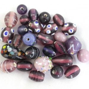 Indian Glass Mix approx. 50grams - Purple - Riverside Beads