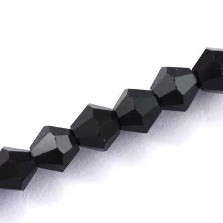 Crystal Bicone Bead - Jet Black