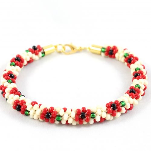 Julie Poppy Beaded Flower Kumihimo Kit-riverside beads
