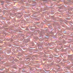 Long Magatamas Pink Lined Crystal AB - Riverside Beads