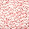 Long Magatamas White Pink Colour Lined - Riverside Beads