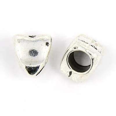 9mm Silver Heart Beads - Riverside Beads