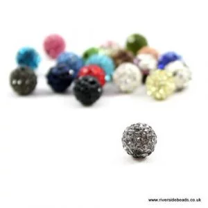 Grey Crystal Clay Beads - Riverside Beads