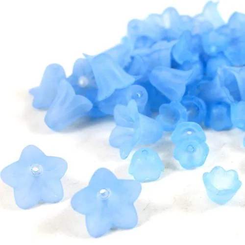 Acrylic Lucite Flower Bead Collection - Light Blue