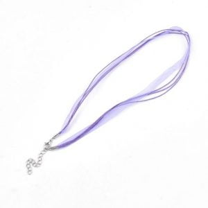 Ribbon Cord Necklace Lilac - Riverside Beads