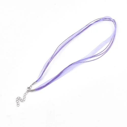 Ribbon Cord Necklace Lilac - Riverside Beads