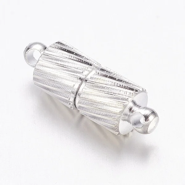 5x15mm Silver Plated Magnetic Barrel Clasp