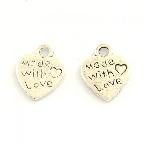 Made With Love Heart Charms - Riverside Beads