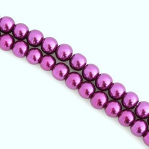 Glass Pearls - Magenta - 4mm, 6mm, 8mm - Riverside Beads