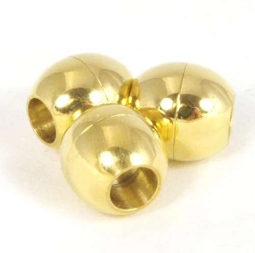 6mm Gold Kumihimo Magnetic Barrel Clasp - Image 2