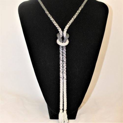 Silver Infinity Knot Beaded Necklace -riverside beads