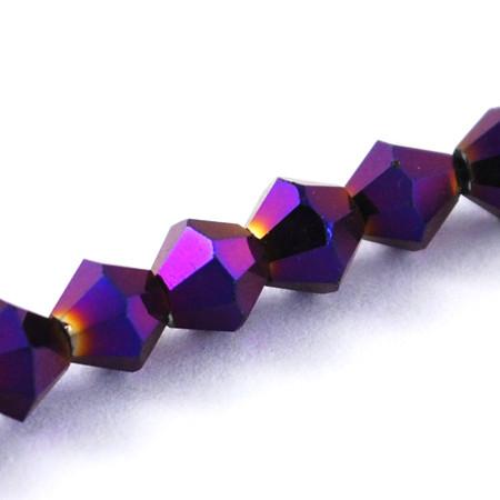 Crystal Bicone Bead Metallic Purple - Beads - Riverside Beads