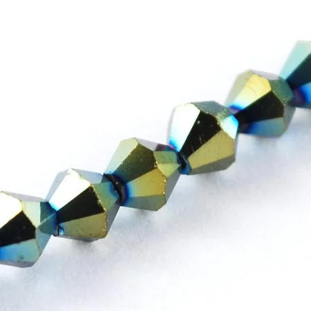 Crystal Bicone Bead - Metallic Teal