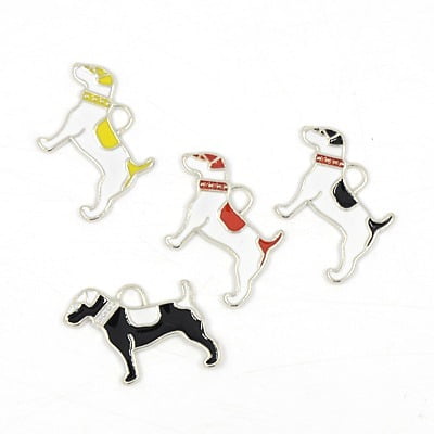 Enamel Mixed Colour Dog Charms - Riverside Beads