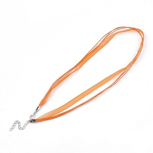 Ribbon Cord Necklace Orange - Riverside Beads