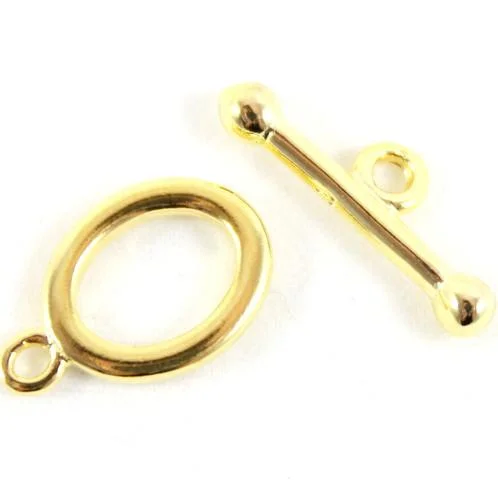 11x19mm Oval Toggle Clasp - Gold Plated