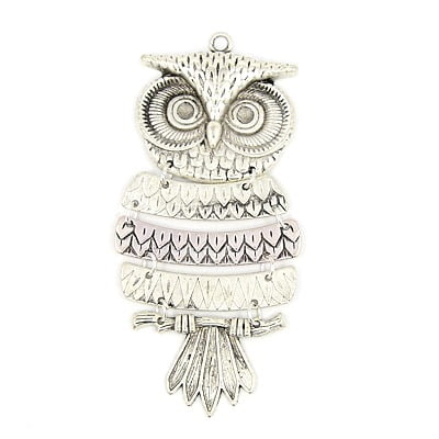 Five Part Owl Charm - Silver Plated - Riverside Beads