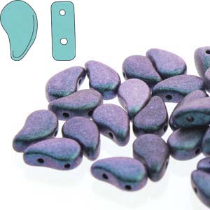 Paisley Duo Polychrome Blueberry - 8x5mm - 10g - Riverside Beads