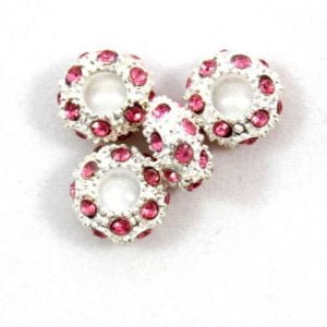 Diamante Large Beads - Pink - Riverside Beads