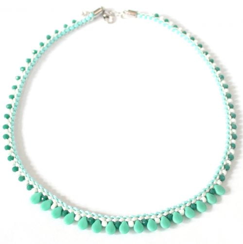 Piptastic Prumihimo Necklace Peppermint-riverside beads